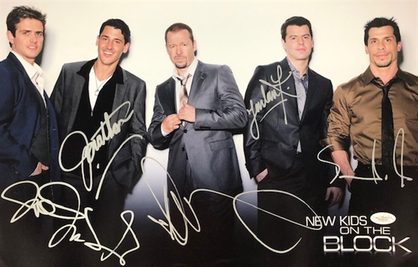 New Kids on the Block Group Signed 12" x 18" Photograph (JSA)