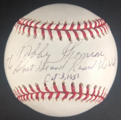 NY Giants Bobby Thomson Signed OML Baseball w/ Inscription (JSA)