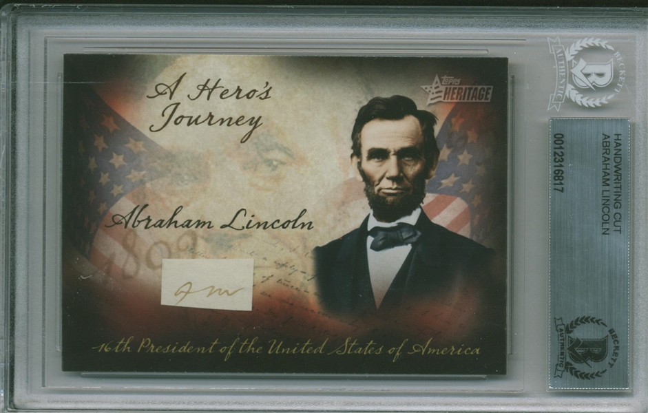 Box #81: Abraham Lincoln Handwritten Cut (Beckett/BAS Encapsulated)