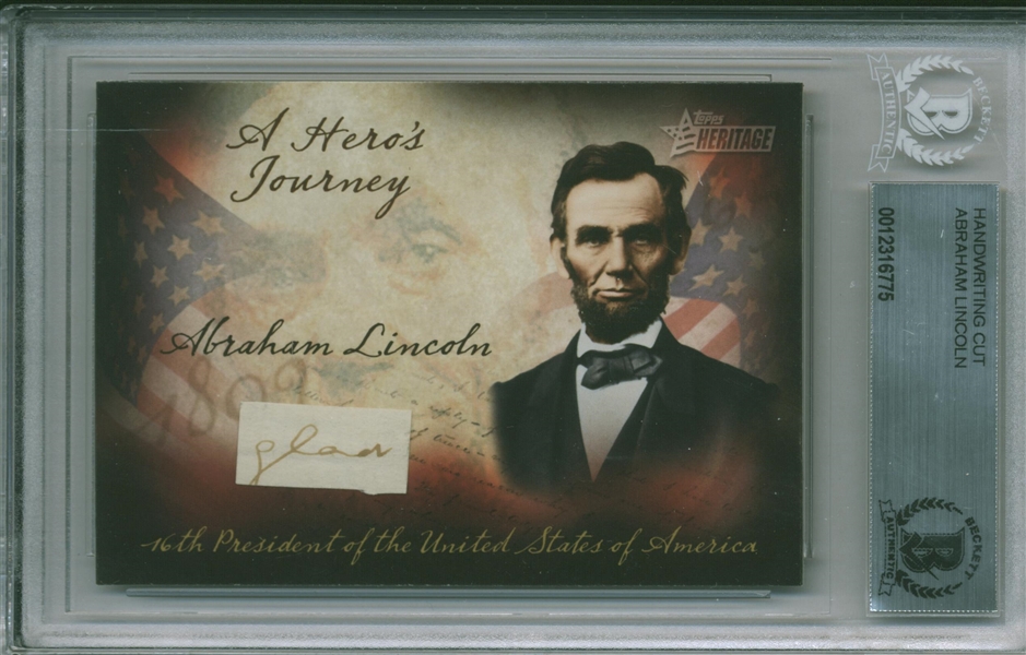 Box #63: Abraham Lincoln Handwritten Cut (Beckett/BAS Encapsulated)