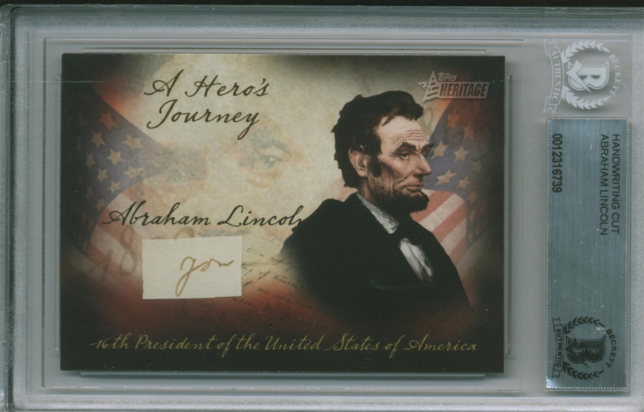 Box #45: Abraham Lincoln Handwritten Cut (Beckett/BAS Encapsulated)