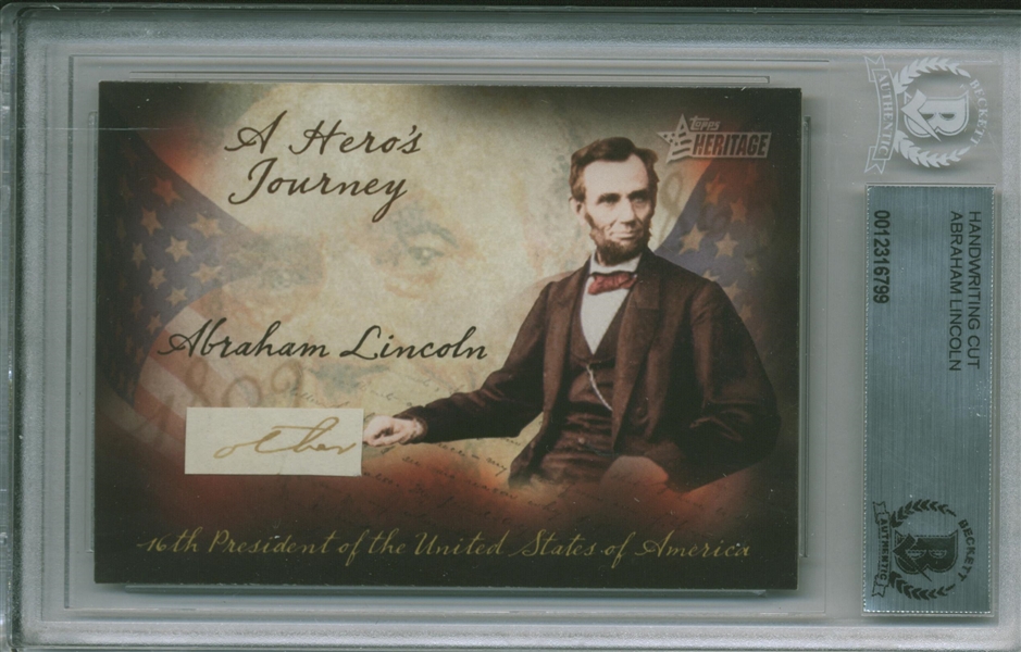 Box #16: Abraham Lincoln Handwritten Cut (Beckett/BAS Encapsulated)