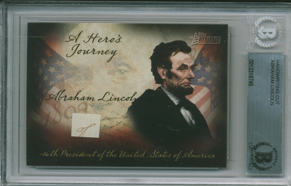 Box #47: Abraham Lincoln Handwritten Cut (Beckett/BAS Encapsulated)