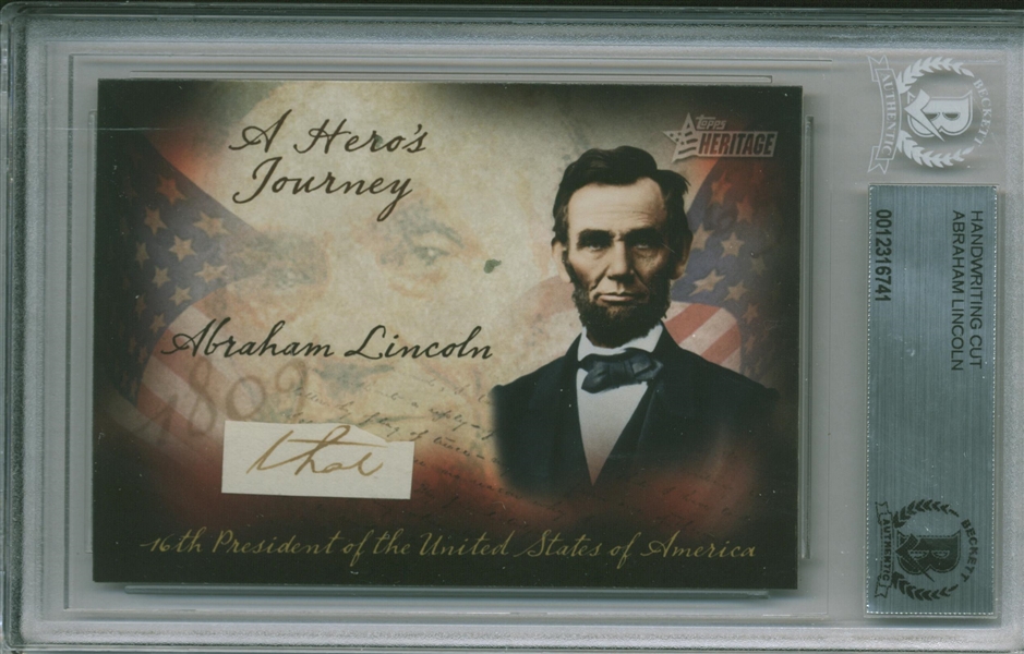 Box #43: Abraham Lincoln Handwritten Cut (Beckett/BAS Encapsulated)