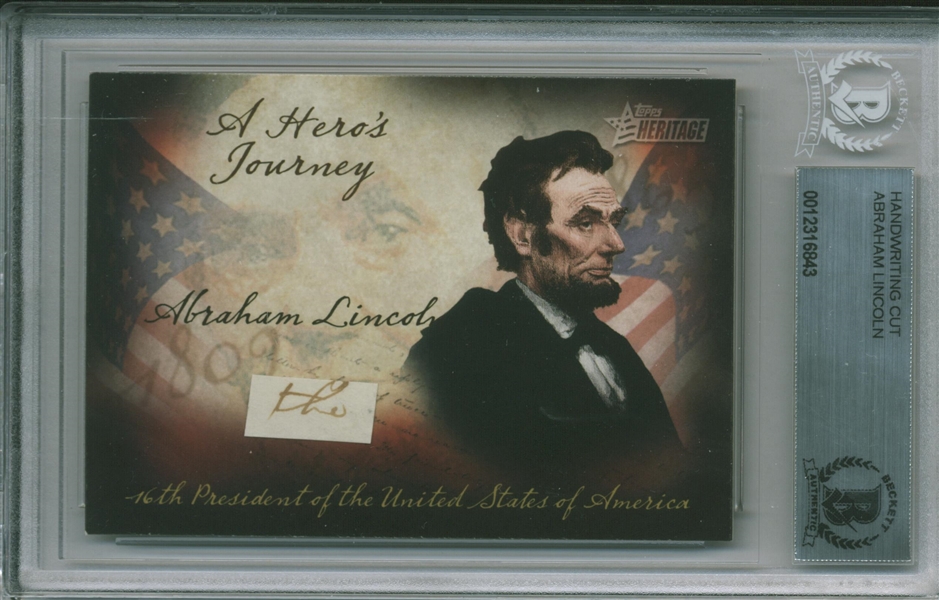 Box #92: Abraham Lincoln Handwritten Cut (Beckett/BAS Encapsulated)