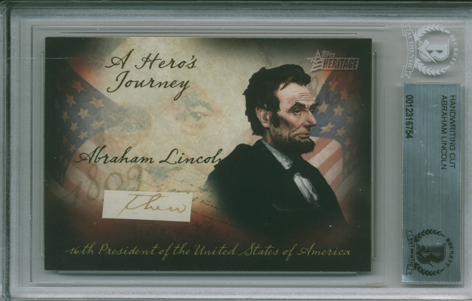 Box #1: Abraham Lincoln Handwritten Cut (Beckett/BAS Encapsulated)