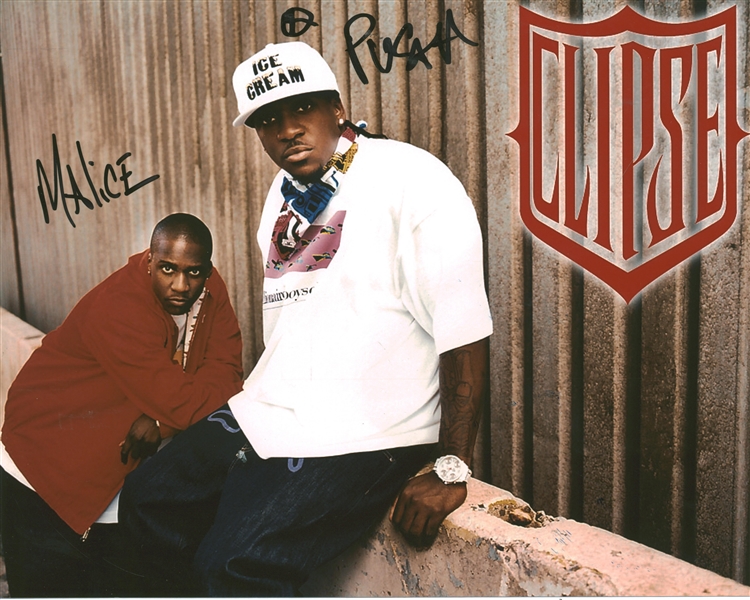 CLIPSE: Gene "No Malice" Thornton and Terrence "Pusha T" Thornton Signed 10" x 8" Photograph, includes Signing Photos! (Beckett/BAS Guaranteed) 