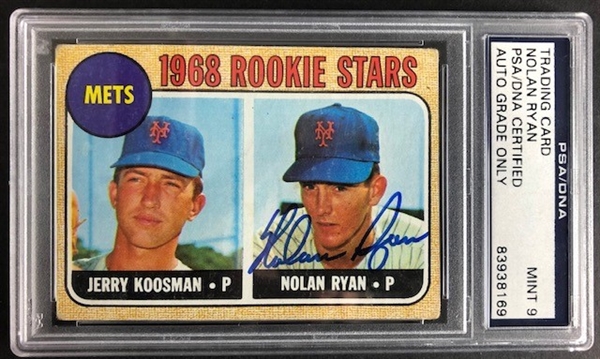 Nolan Ryan signed 1968 Topps #177 New York Mets rookie stars baseball card, MINT 9 ! (PSA/DNA Encapsulated)