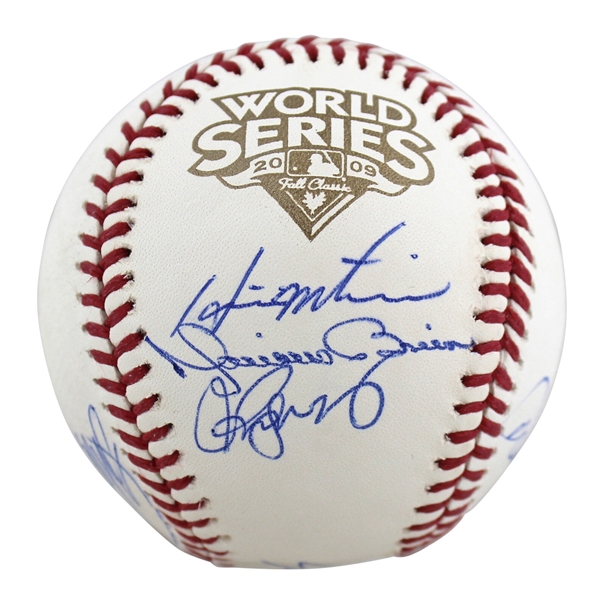 2009 New York Yankees Partial Team Signed World Series Baseball with Jeter, Rivera, etc. (Steiner)
