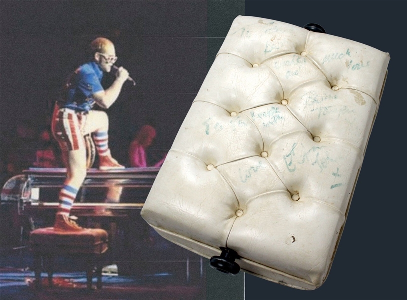 Elton John’s Stage-Used & Signed 1976 Piano Bench July 14th Concert (Significant Provenance, Beckett/BAS LOA)