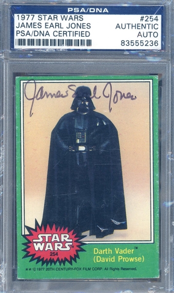 James Earl Jones Signed 1977 Topps Star Wars Trading Card #254 - "Darth Vader" (PSA/DNA Encapsulated)