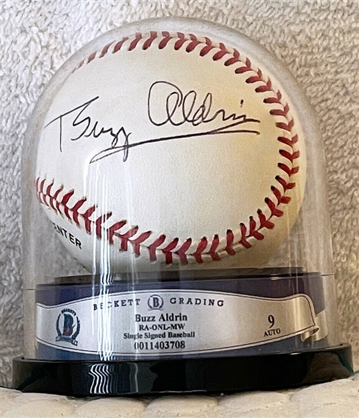 Apollo 11: Buzz Aldrin Single Signed OAL Baseball - Beckett/BAS Graded MINT 9 Autograph!