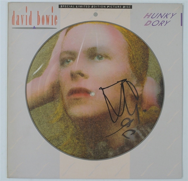 David Bowie Signed "Hunky Dory" Album Record Picture Disc LP (JSA LOA) (Beckett/BAS LOA) 