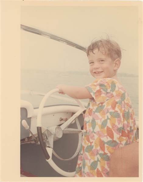 John F. Kennedy, Jr Vintage Original 8” x 10” Photo (Cecil Stoughtons Own) of John John on Boat in Hyannis Port, Mass (Provenance: Cecil Stoughton Estate)