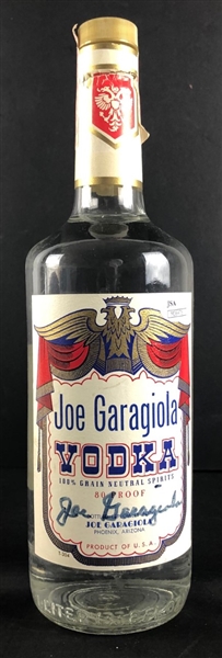 Joe Garagiola Signed Vodka Bottle (JSA)