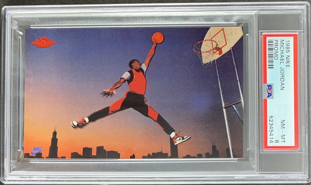 1985 Nike Michael Jordan Promotional Rookie Card RC :: PSA NM-MT 8 (#1)