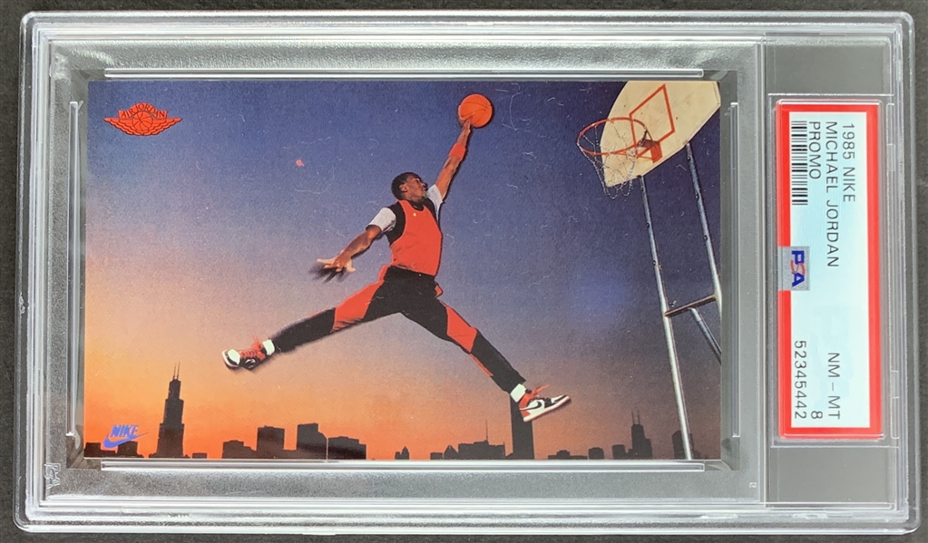 1985 Nike Michael Jordan Promotional Rookie Card RC :: PSA NM-MT 8 (#2)