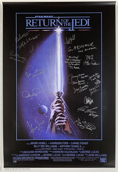 Star Wars: Return of the Jedi Grail Signed 24" x 36" Full Sized Poster with Ford, Fisher, Hamill & 16 Others! (Beckett/BAS Guaranteed & OPIX)