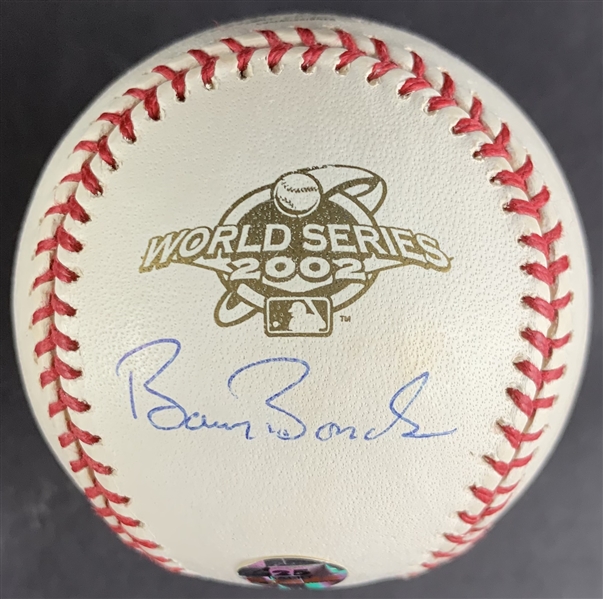 Barry Bonds Signed 2002 World Series Baseball (Bonds Hologram)