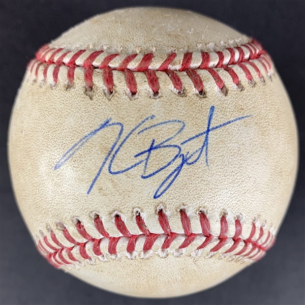 Kris Bryant Signed & Game Used Aug 27th 2016 OML Baseball Versus Dodgers - Ball Pitched to Javier Baez! (PSA/DNA & MLB)