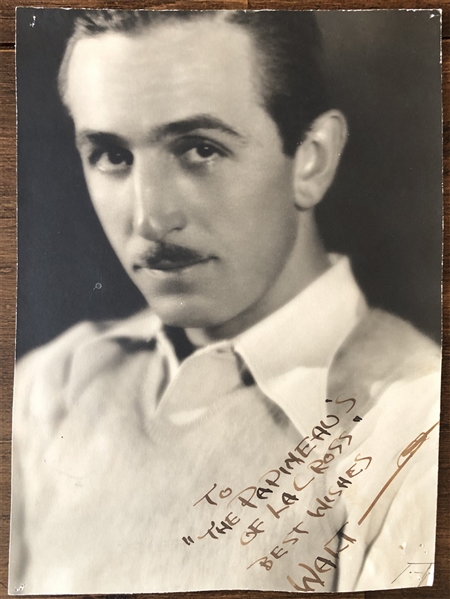 Walt Disney Signed Early 8.25" x 11" Portrait Photograph (Beckett/BAS Guaranteed)