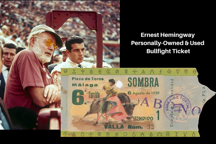 Ernest Hemingway Owned And Used Ticket For Bullfights Held On August 6, 1959, At Malaga’s Plaza de Toros De Malaga During “The Dangerous Summer” Of 1959 (John Reznikoff/University Archives COA)