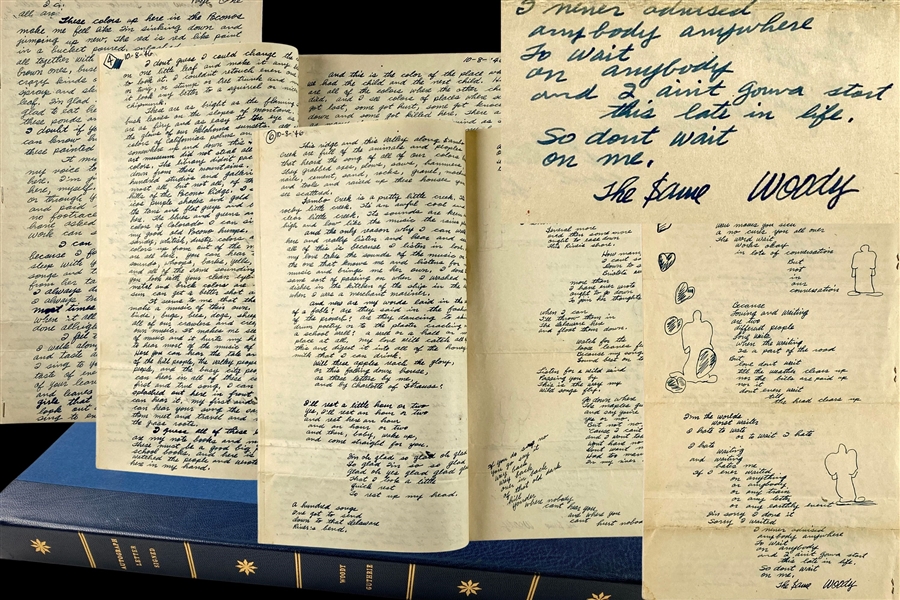 Woody Guthrie Poetic & Lengthy Handwritten 1946 Letter With Original Sketches (Beckett/BAS Guaranteed) 