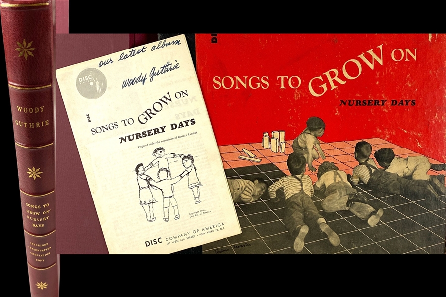 Woody Guthrie “Songs to Grow On” Album With Signed Booklet (Beckett/BAS Guaranteed) 