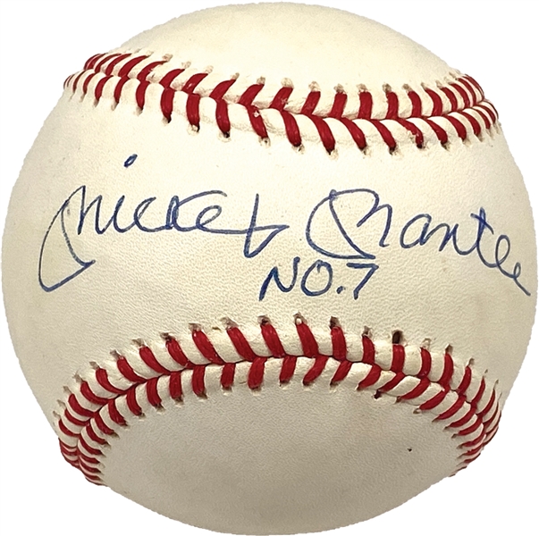 Mickey Mantle “No. 7” Notated Signed OAL Baseball (Beckett/BAS Guaranteed)