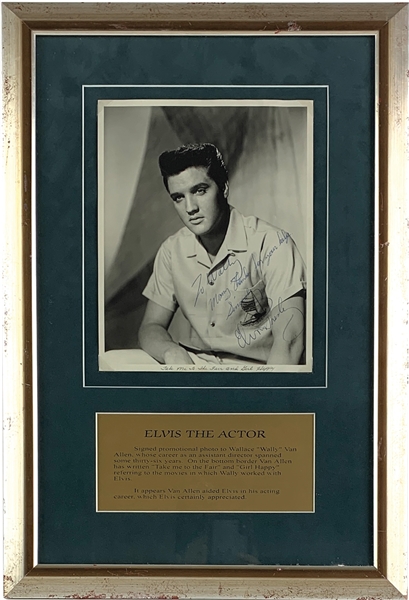 Elvis Presley Impressive Signed & Inscribed 8" x 10" B&W Photo in Framed Display (Beckett/BAS)