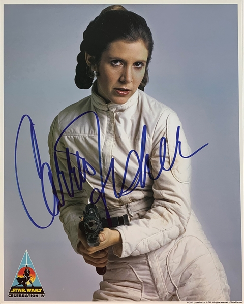 Star Wars: Carrie Fisher Official Celebration IV Signed 8" x 10" Color Photo (Official Pix)