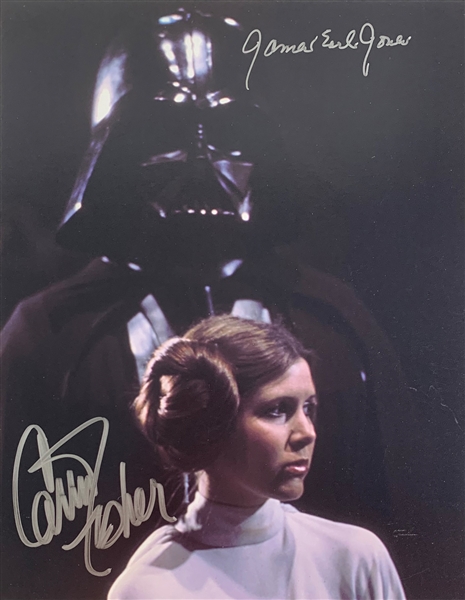 Star Wars: Carrie Fisher & James Earl Jones Signed 11" x 14" Color Photo from "A New Hope" (Beckett/BAS LOA)