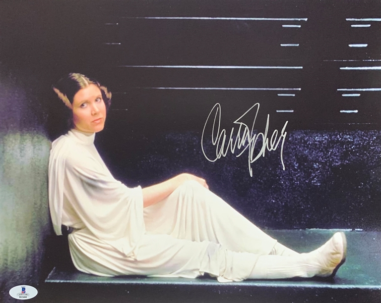 Star Wars: Carrie Fisher Signed 11" x 14" Color Photo from "A New Hope" (Beckett/BAS LOA)