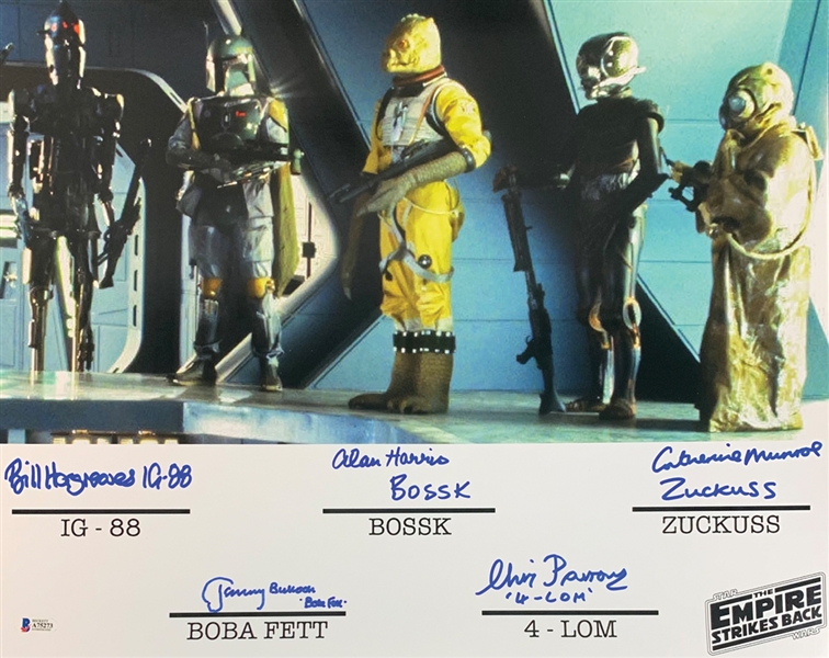 Star Wars: Bounty Hunters 16" x 20" Photograph signed by: Hargreaves, Bulloch, Harris, Parsons, and Munroe (Beckett/BAS)