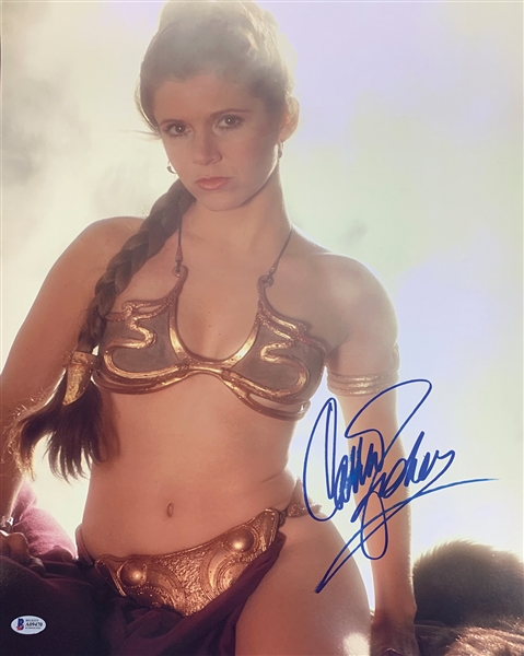 Star Wars: Carrie Fisher Stunning Signed 16" x 20" Color Photo as Princess Leia (Beckett/BAS)