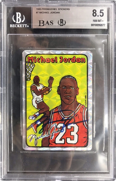 Michael Jordan Signed Ultra Rare 1985 Jewel Prism Sticker - One of the Rarest Jordan Items in Existence! (UDA & Beckett Graded NM-MT+ 8.5 with 10 Auto!)