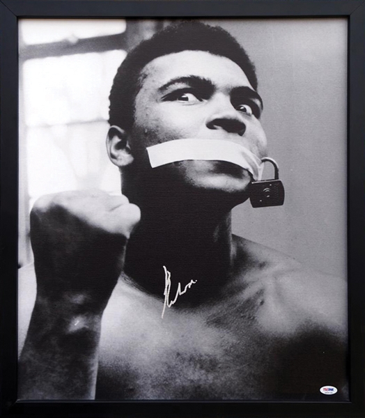 Muhammad Ali Signed 20" x 24" Canvas Print with PSA/DNA GEM MINT 10 Autograph!