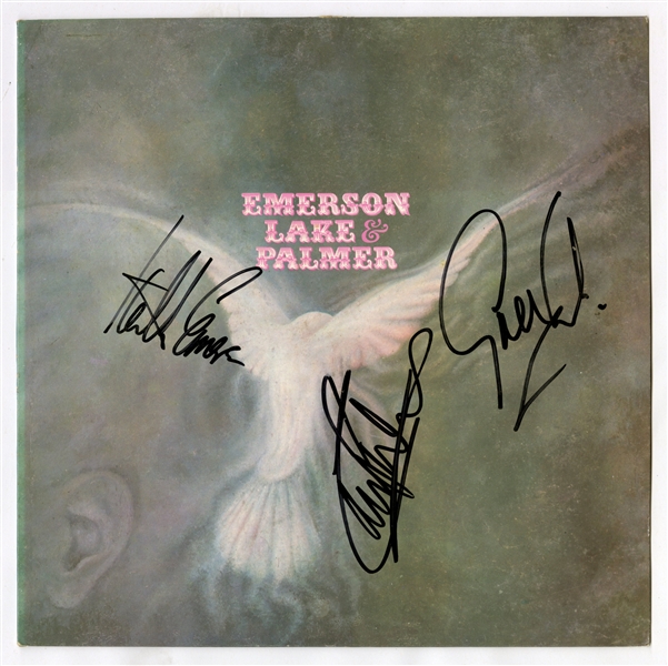 Emerson Lake And Palmer Group Signed Debut Album Record (3 Sigs) (Tracks COA)