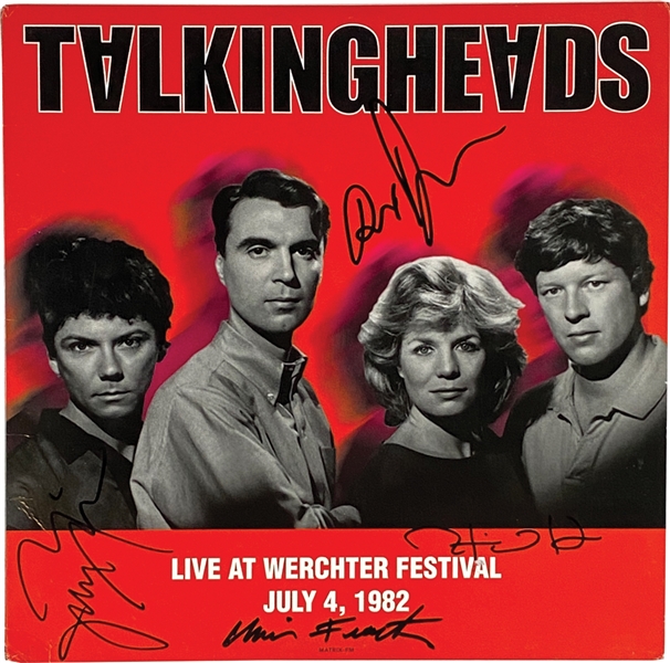 Talking Heads Group Signed “Live at Werchter Festival” Record Album (4 Sigs) (BAS Guaranteed)