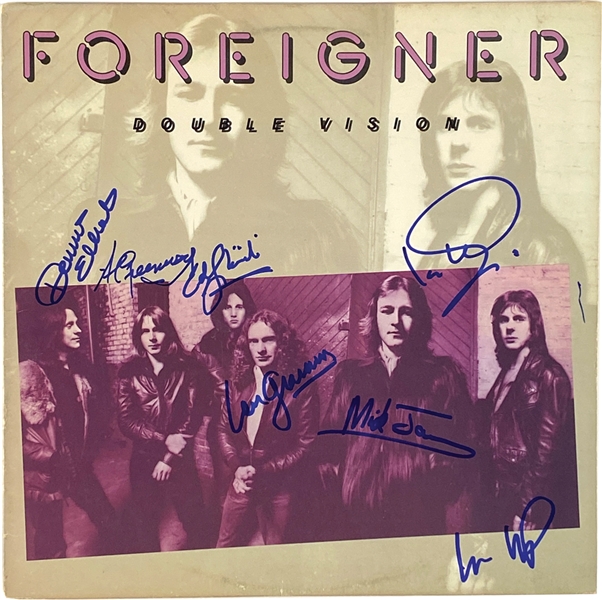 Foreigner Fully Group Signed “Double Vision” Record Album (7 Sigs) (BAS Guaranteed)