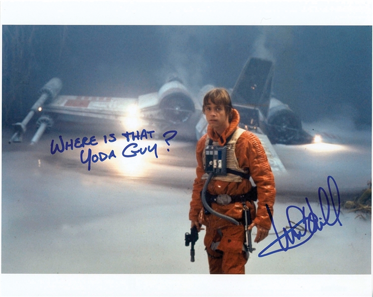 Star Wars: Mark Hamill Signed 10” x 8” Photo With Great “Yoda” Inscription from Dagobah in “Empire Strikes Back” (Beckett/BAS Guaranteed)