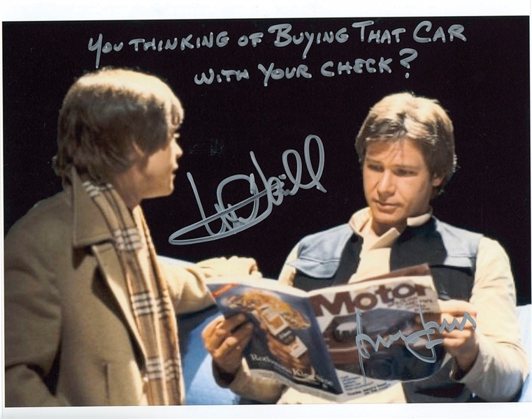 Star Wars: Harrison Ford & Mark Hamill Fantastic Inscription Dual-Signed 10” x 8” Photo from “A New Hope” (Beckett/BAS Guaranteed)
