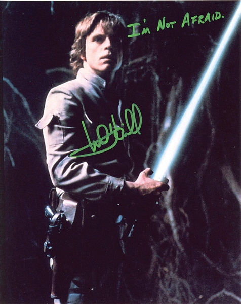 Star Wars: Mark Hamill Signed 8” x 10” Photo With Great Inscription from the Darth Vader Fight Scene on Dagobah in “Empire Strikes Back” (Beckett/BAS Guaranteed)