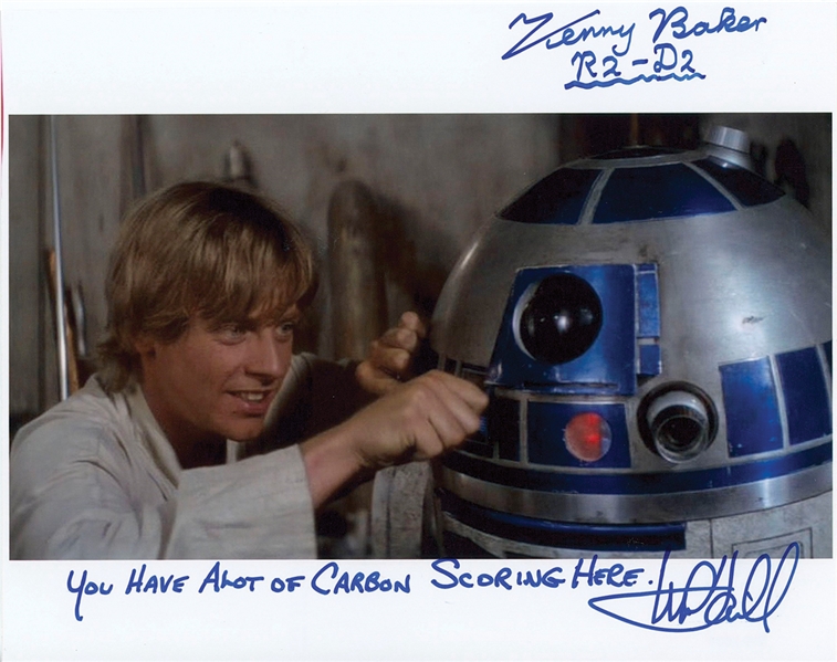 Star Wars: Mark Hamill Signed 10” x 8” Photo With Great R2-D2 Inscription from “A New Hope” (Beckett/BAS Guaranteed)