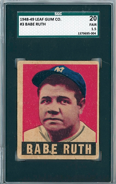 1948-49 Leaf Babe Ruth #3 (SGC 20 Fair 1.5)