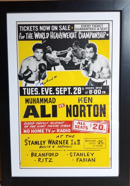 Muhammad Ali Original Vintage 1976 “Ali vs. Norton Fight” Signed Yankees Stadium Boxing Poster (Beckett/BAS Guaranteed)