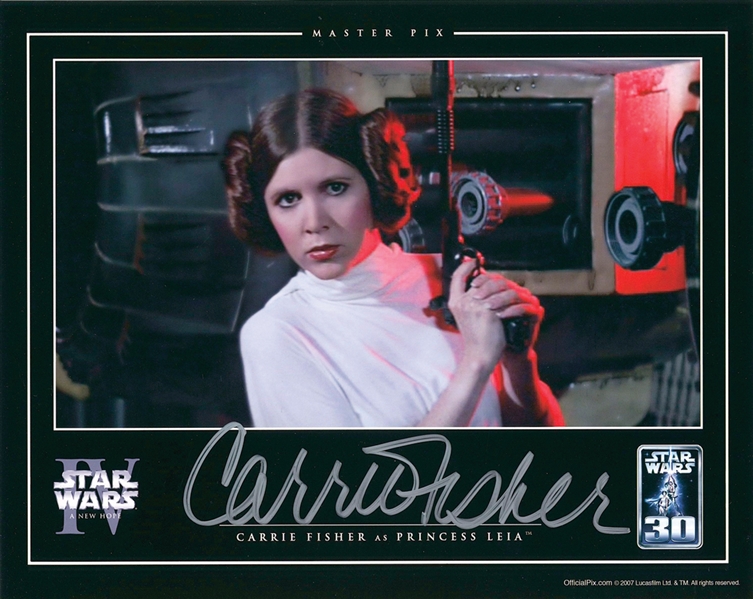 Star Wars: Carrie Fisher In-Person Signed 10” x 8” Photo (Official Pix) (Beckett/BAS Guaranteed)
