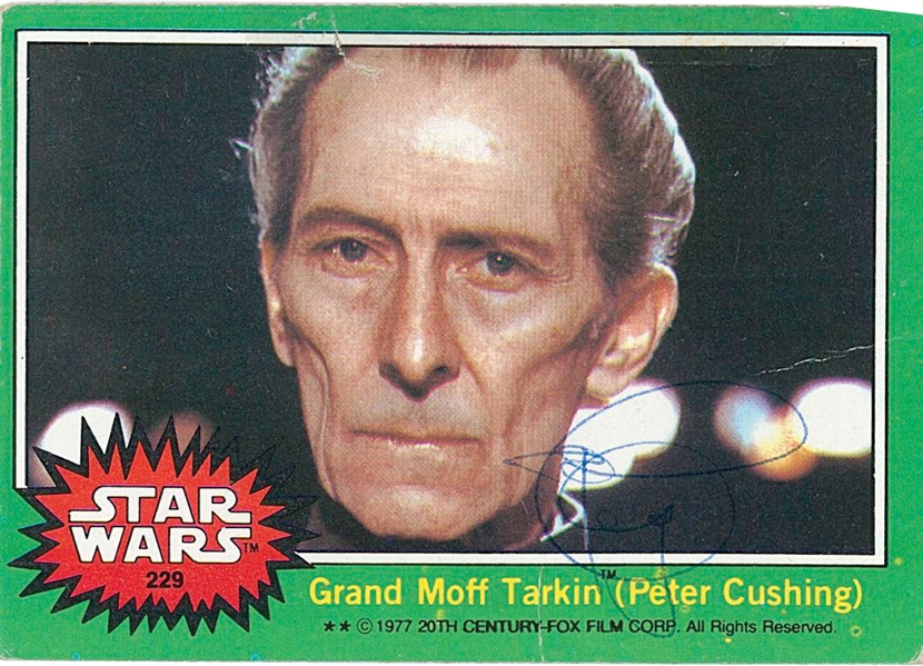 Star Wars: Peter Cushing Signed “Grand Moff Tarkin” Star Wars 1977 Card #229 (Beckett/BAS Guaranteed) 