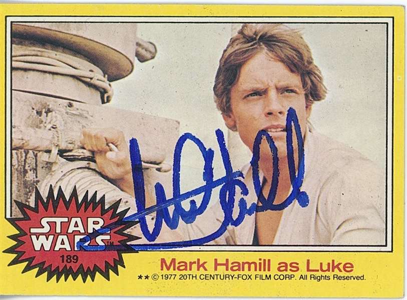 Star Wars: Mark Hamill Signed “As Luke” Star Wars 1977 Card #189 (Beckett/BAS Guaranteed) 