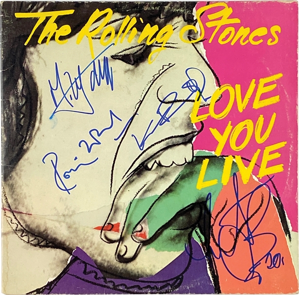 Rolling Stones In-Person Group Signed “Love You Live” Record Album (4 Sigs) (John Brennan Collection) (BAS Guaranteed)
